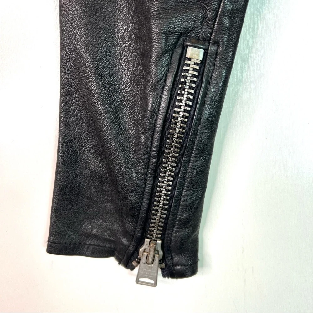 All Saints Calle Blazer Leather Jacket Black Size 00